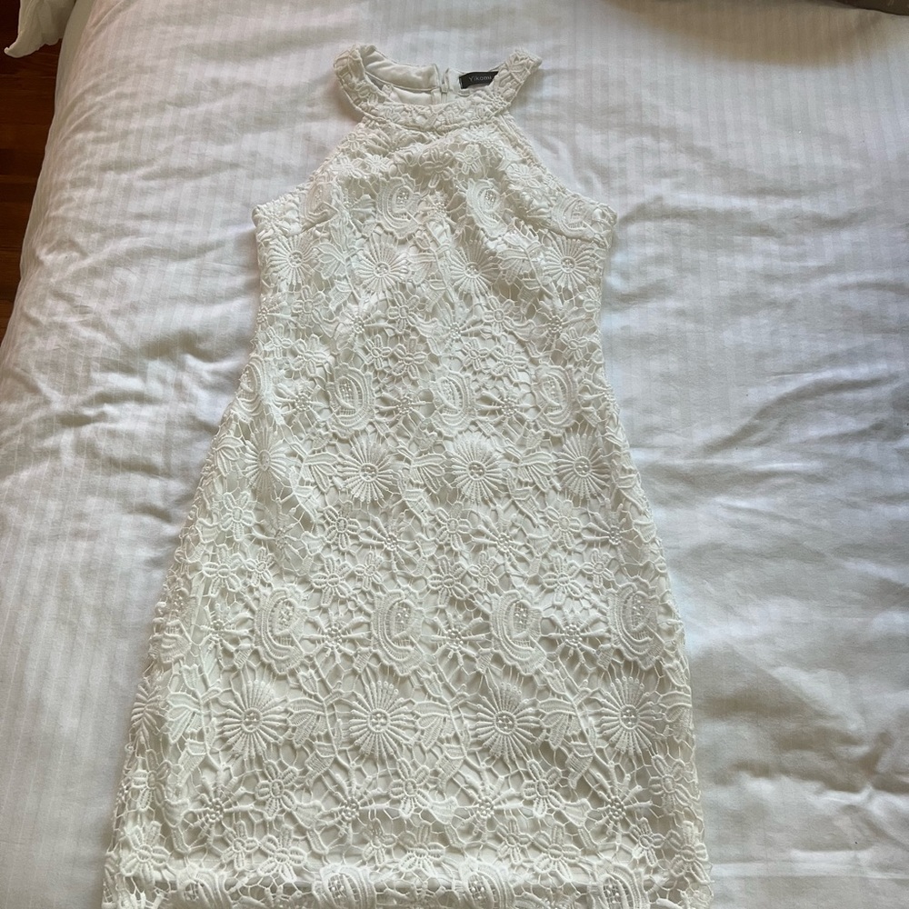 Yikomi white lace dress.  Size 8